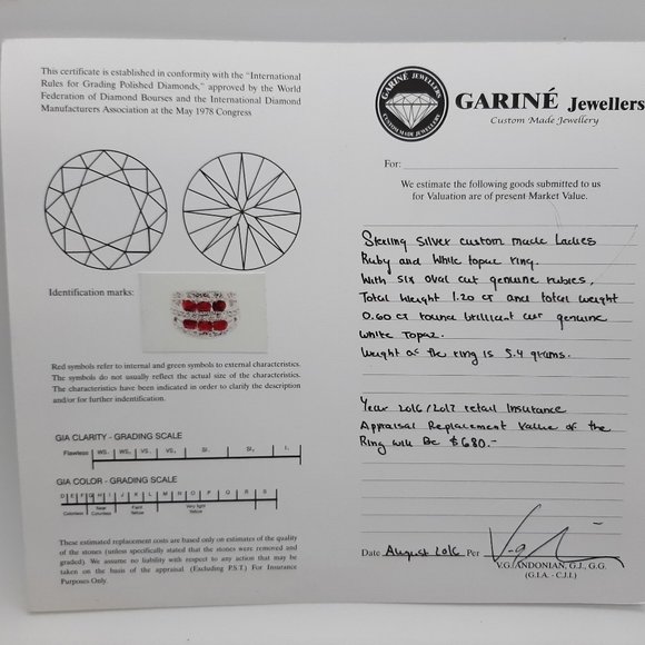 Ruby & Topaz Sterling Silver Ring - Picture 3 of 3